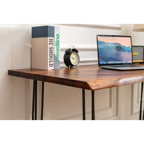 Riverside Benches Live Edge Desk with Hairpin Legs and South American